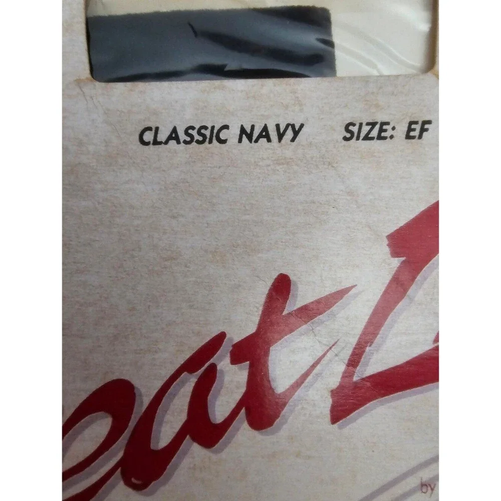 Vintage Hanes Great Legs Pantyhose EF Navy Sheer Control Top Deadstock NIB